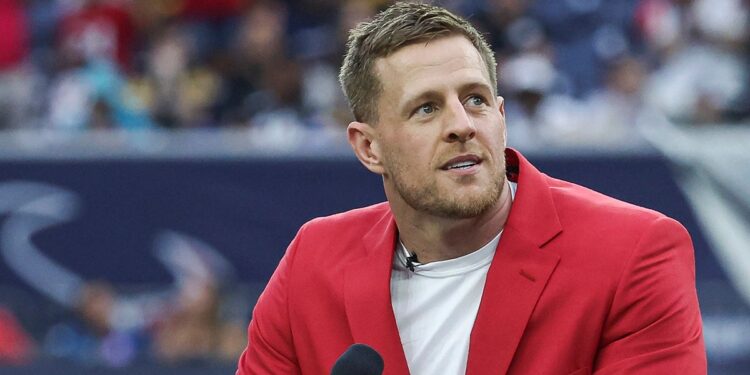 J.J. Watt looks up on field