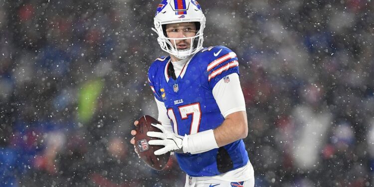 Josh Allen looks to pass