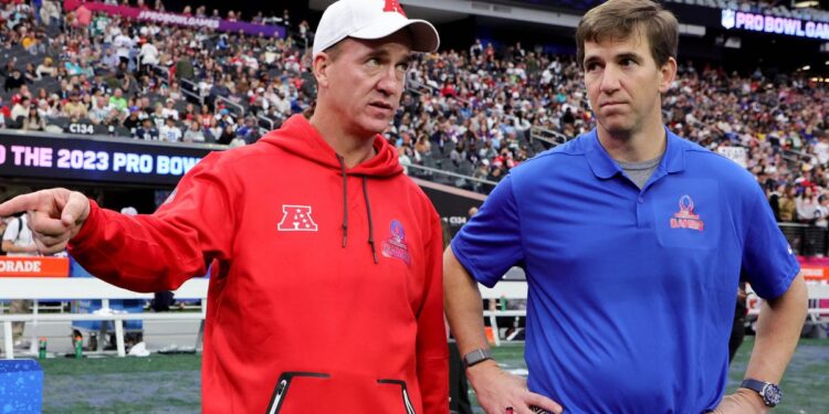 Peyton and Eli Manning coaching