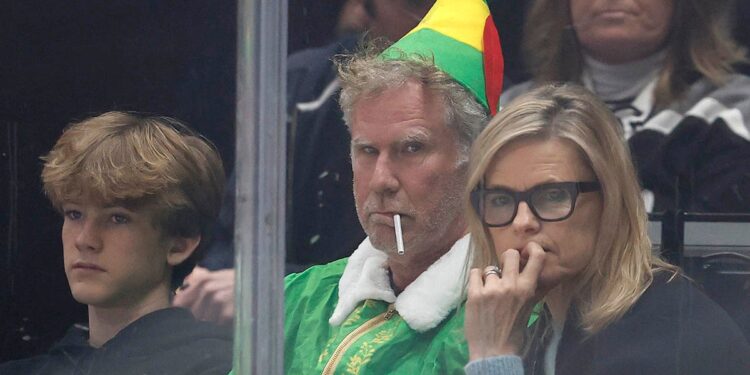 Will Ferrell dressed as Buddy the Elf