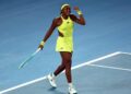 Coco Gauff celebrates beating Jodie Burrage