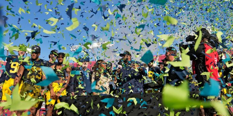 Confetti flies as Michigan celebrates