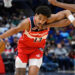 Jan 1, 2025; Washington, District of Columbia, USA; Washington Wizards guard Jordan Poole (13) drives to the basket against Chicago Bulls forward Dalen Terry (25) during the second quarter at Capital One Arena. Mandatory Credit: Reggie Hildred-Imagn Images