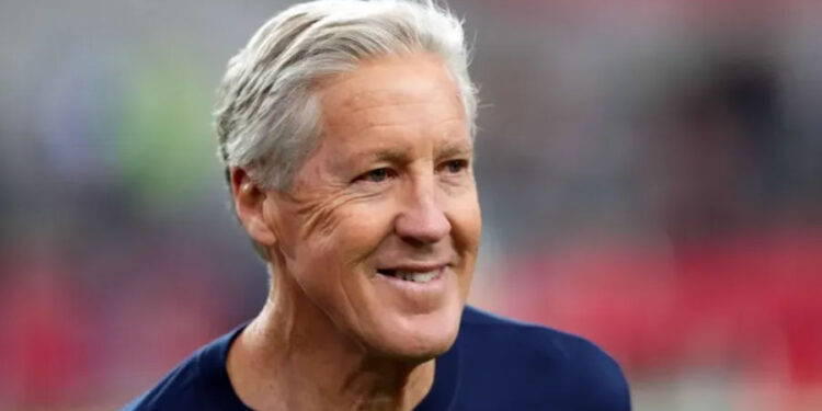 Jan 7, 2024; Glendale, Arizona, USA; Seattle Seahawks head coach Pete Carroll looks on prior to facing the Arizona Cardinals at State Farm Stadium. Mandatory Credit: Joe Camporeale-USA TODAY Sports