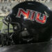 KALAMAZOO, MI - NOVEMBER 09: A general view of a Northern Illinois Huskies Adidas helmet before the college football game between the Northern Illinois Huskies and Western Michigan Broncos on November 09, 2022, at Waldo Stadium in Kalamazoo, MI. (Photo by Joseph Weiser/Icon Sportswire via Getty Images)