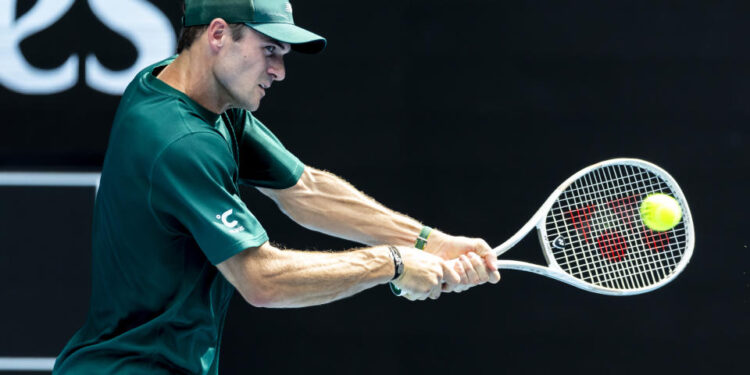 MELBOURNE, VIC - JANUARY 19: Tommy Paul of the United States of America in action during Round 4 of the 2025 Australian Open on January 19 2025, at Melbourne Park in Melbourne, Australia. (Photo by Jason Heidrich/Icon Sportswire via Getty Images)