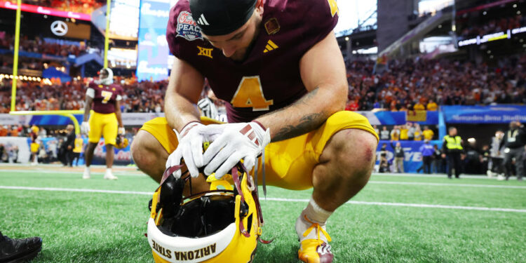 Cam Skattebo left it all on the field in Atlanta. (Kevin C. Cox/Getty Images)