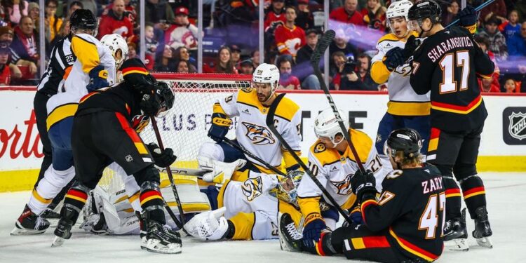 NHL: Nashville Predators at Calgary Flames