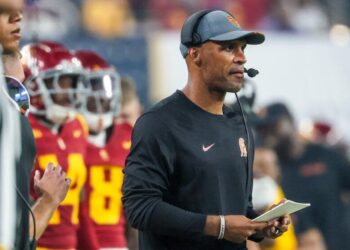 Las Vegas, Nevada, Sunday, September 1, 2024 - USC Defensive Coordinator D'Anton Lynn.