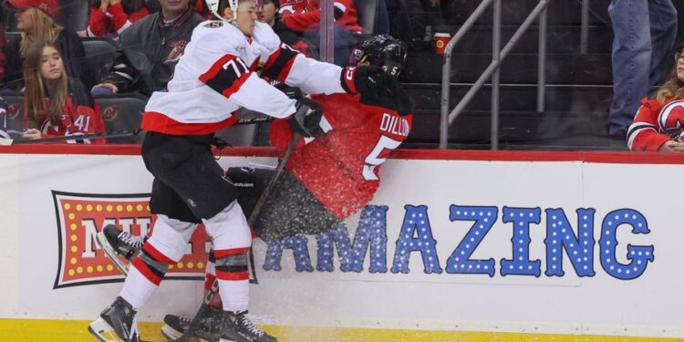 NHL: Ottawa Senators at New Jersey Devils