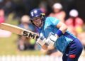 Heather Knight plays a shot during the second women's ODI match