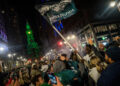 Following the Eagles' win over the Commanders to advance to Super Bowl LIX, thousands of fans flooded the streets to celebrate. (Photo by Thomas Hengge/Anadolu via Getty Images)