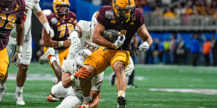 Cam Skattebo carried Arizona State through the Peach Bowl. (Jason Allen/ISI Photos/Getty Images)