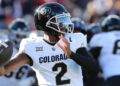 Colorado Buffalos quarterback Shedeur Sanders (2) passes against the Texas Tech Red Raiders in the first half at Jones AT&T Stadium and Cody Campbell Field.