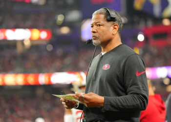 Football: Super Bowl LVIII: San Francisco 49ers defensive coordinator Steve Wilks looks on vs Kansas City Chiefs at Allegiant Stadium. 
Las Vegas, NV 2/11/2024 
CREDIT: Erick W. Rasco (Photo by Erick W. Rasco/Sports Illustrated via Getty Images) 
(Set Number: X164496 TK1)