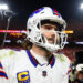 A lot went wrong for Josh Allen and the Bills at the end of Sunday's AFC championship game loss to the Chiefs. (Mark J. Rebilas-Imagn Images)