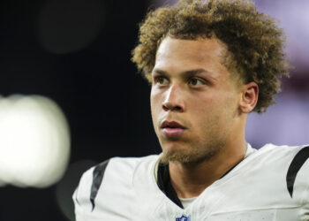 BALTIMORE, MD - NOVEMBER 07: Jermaine Burton #81 of the Cincinnati Bengals looks on from the field after an NFL football game against the Baltimore Ravens at M&T Bank Stadium on November 7, 2024 in Baltimore, Maryland. (Photo by Cooper Neill/Getty Images)