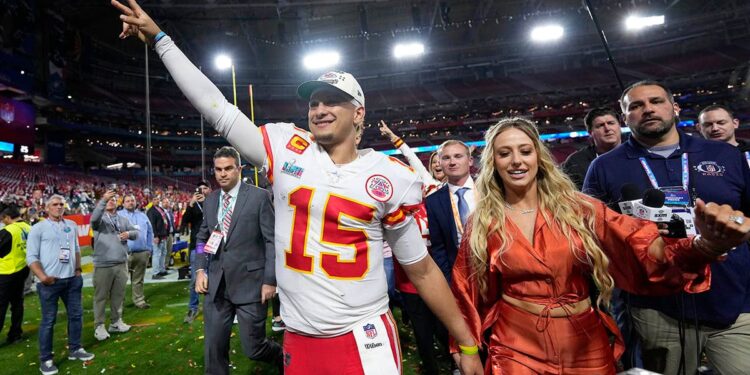 Brittany Mahomes leaves the field