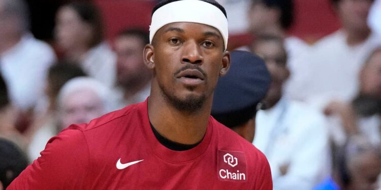 Jimmy Butler warms up