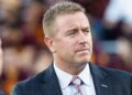 ABC football analyst Kirk Herbstreit looks on before the college football game between the Oregon Ducks and the Arizona State Sun Devils on Nov. 23, 2019 at Sun Devil Stadium in Tempe, Arizona.