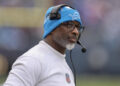 Aaron Glenn spent four seasons as the Detroit Lions' defensive coordinator. (Photo by Michael Reaves/Getty Images)