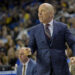 UCLA head coach Mick Cronin instructs from the bench during the first half of an NCAA college basketball game against Michigan, Tuesday, Jan. 7, 2025, in Los Angeles. (AP Photo/Jayne-Kamin-Oncea)