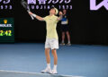 Italy's Jannik Sinner celebrates his victory against Germany's Alexander Zverev during their men's singles final match on day fifteen of the Australian Open tennis tournament in Melbourne on January 26, 2025. (Photo by WILLIAM WEST / AFP) / -- IMAGE RESTRICTED TO EDITORIAL USE - STRICTLY NO COMMERCIAL USE -- (Photo by WILLIAM WEST/AFP via Getty Images)