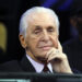 Miami Heat president Pat Riley during a time out in the first half as the Miami Heat play host to Denver Nuggets at the Kaseya Center on Friday, Jan. 17, 2025, in Miami. (Al Diaz/Miami Herald/Tribune News Service via Getty Images)