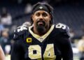 Cameron Jordan walks off field