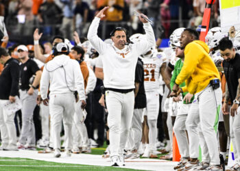 ARLINGTON, TEXAS - JANUARY 10: Head coach Steve Sarkisian of the Texas Longhorns during the Goodyear Cotton Bowl against the Ohio State Buckeyes at AT&T Stadium on January 10, 2025 in Arlington, Texas. (Photo by CFP/Getty Images)