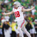 PASADENA, CALIFORNIA - JANUARY 1: Will Howard #18 of the Ohio State Buckeyes celebrates a touchdown in the first half during the Rose Bowl against Oregon Ducks at Rose Bowl Stadium on January 1, 2025 in Pasadena, California. (Photo by Ric Tapia/Getty Images)