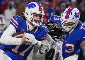 Josh Allen carries the ball