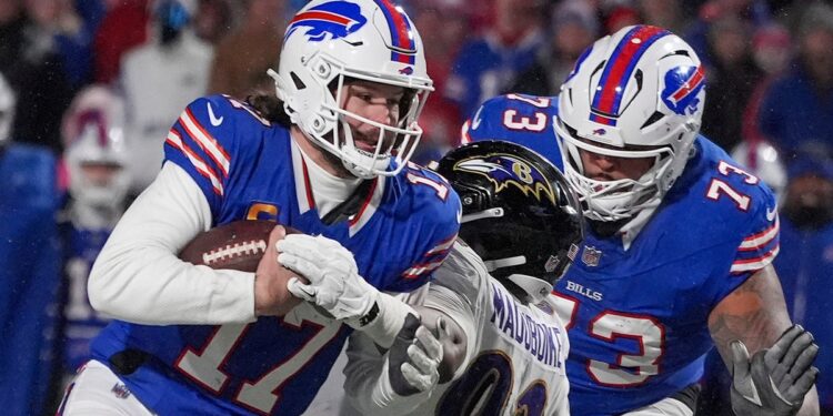 Josh Allen carries the ball