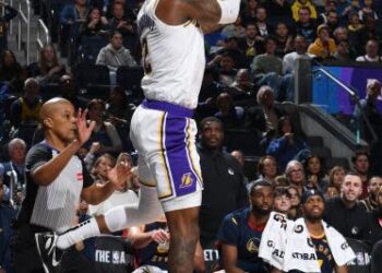 SAN FRANCISCO, CA - JANUARY 25: Jarred Vanderbilt #2 of the Los Angeles Lakers looks.