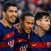 <span>Luis Suárez, Neymar and Lionel Messi during their time together at Barcelona, where they won the treble in 2015.</span><span>Photograph: Quique García/EPA</span>