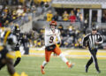 Cincinnati Bengals quarterback Joe Burrow (9) throws the ball in the second quarter of his team's win over the Steelers. (Photo by Shelley Lipton/Icon Sportswire via Getty Images)