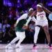 MEDLEY, FLORIDA - JANUARY 17: Rhyne Howard #10 of the Vinyl controls the ball around Kahleah Copper #2 of Rose during the second half at The Mediapro Studio on January 17, 2025 in Medley, Florida. (Photo by Carmen Mandato/Getty Images)