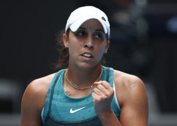 Madison Keys is on to the Australian Open quarterfinals after rallying past Elina Svitolina (Graham Denholm/Getty Images)