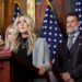 Riley Gaines speaks at a news conference following the House vote on the Protection of Women and Girls in Sports Act at the U.S. Capitol on Jan. 14, 2025.