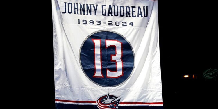 Banner in rememberance of Johnny Gaudreau