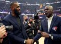 LeBron James and Michael Jordan shake hands