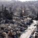 A general view of the burned residential areas as wildfires continue to wreak havoc