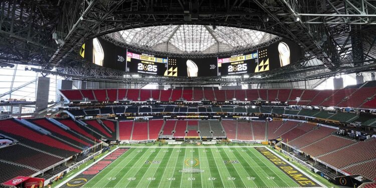 General view inside Mercedes-Benz Stadium