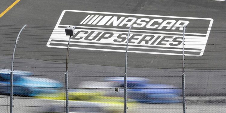 NASCAR Cup Series logo on racetrack