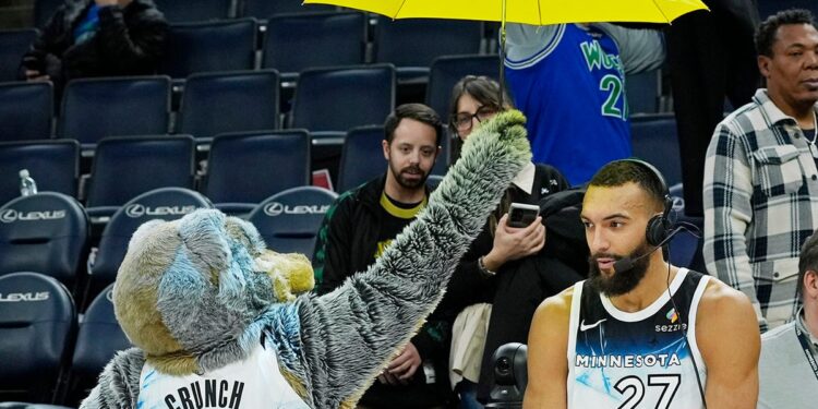 Rudy Gobert and the mascot