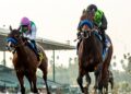 A horse race at Santa Anita Park