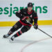 Nov 9, 2023; Ottawa, Ontario, CAN; Ottawa Senators center Tim Stutzle (18) skates with the puck in the third period against the Vancouver Canucks at the Canadian Tire Centre. credits: Marc DesRosiers-USA TODAY Sports