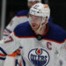 Oct 19, 2024; Dallas, Texas, USA; Edmonton Oilers center Connor McDavid (97) stands in the face off circle against the Dallas Stars in the third period at American Airlines Center. Mandatory Credit: Tim Heitman-Imagn Images