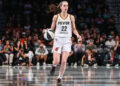 Jun 2, 2024; Brooklyn, New York, USA; Indiana Fever guard Caitlin Clark (22) at Barclays Center. Mandatory Credit: Wendell Cruz-USA TODAY Sports