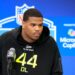 INDIANAPOLIS, INDIANA - FEBRUARY 26: Abdul Carter #DL44 of Penn State speaks to the media during the 2025 NFL Combine at the Indiana Convention Center on February 26, 2025 in Indianapolis, Indiana. (Photo by Justin Casterline/Getty Images)